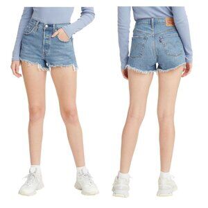 NWT - Sz 26‎ -Levi's 501 Original High Rise Non-Stretch Denim Jean Shorts